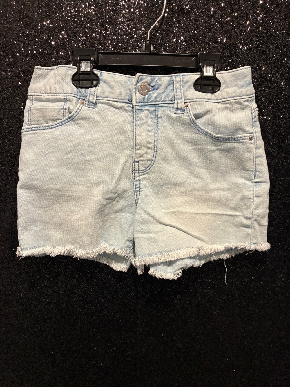 Calvin Klein Jeans Light Blue Denim Frayed Hem Girls Shorts